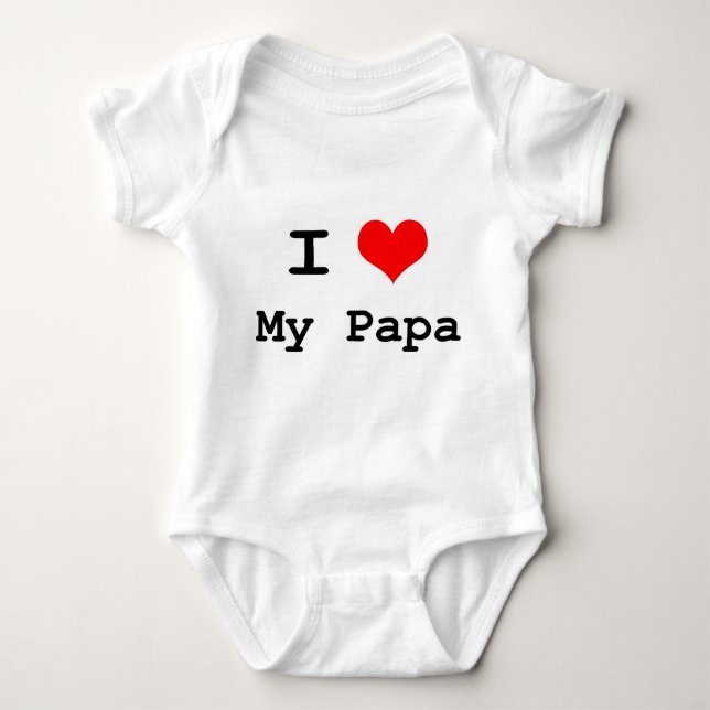 Baby loves Papa! Baby Bodysuit (Front)