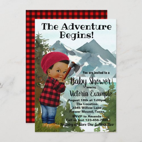 Baby Lumberjack Baby Shower Invitations