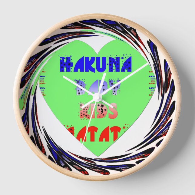 Baby Luminous Hearts Hakuna Matata Baby Kid Design Clock (Front)