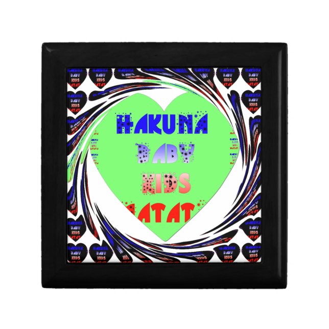 Baby Luminous Hearts Hakuna Matata Baby Kid Design Keepsake Box (Front)
