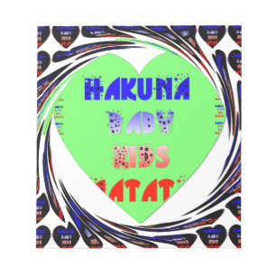 Baby Luminous Hearts Hakuna Matata Baby Kid Design Notepad