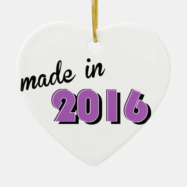 Baby Made In 2016 Purple Ceramic Ornament (Front)