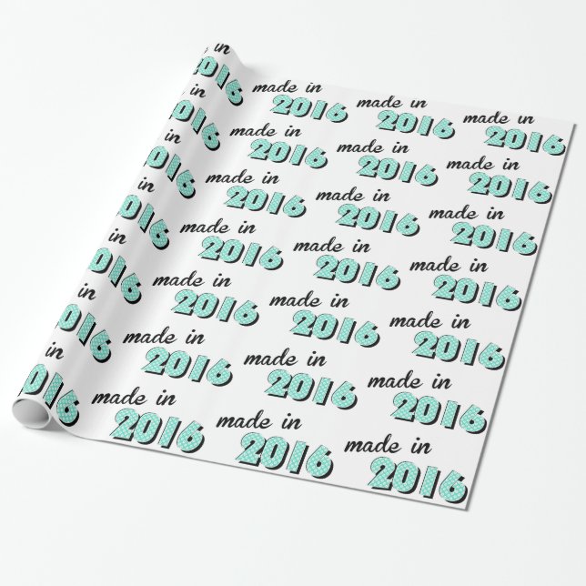 Baby Made In 2016 Wrapping Paper (Unrolled)