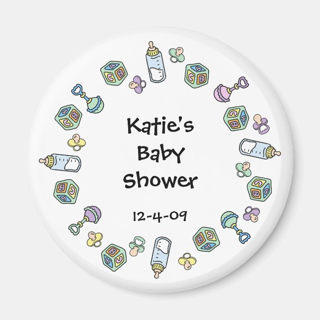 Baby Magnet - Rattles, Pacifiers, Blocks & Bottles (Front)