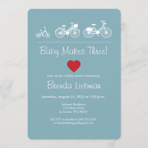 Baby Makes Three! Bicycle Invitation