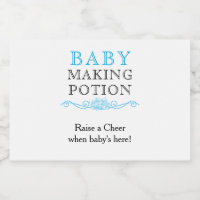 Baby Making Potion Baby Shower Favor Sky Blue Mini Liquor Bottle