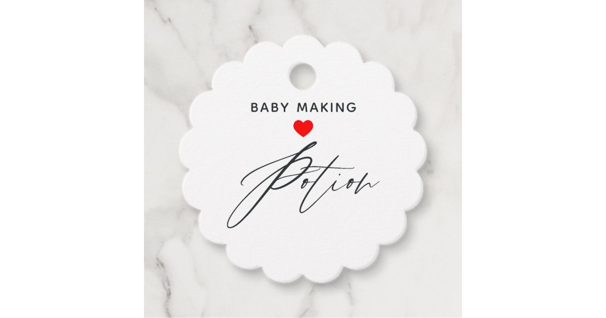 Baby Making Potion Baby Shower Thank You Favor Tags | Zazzle