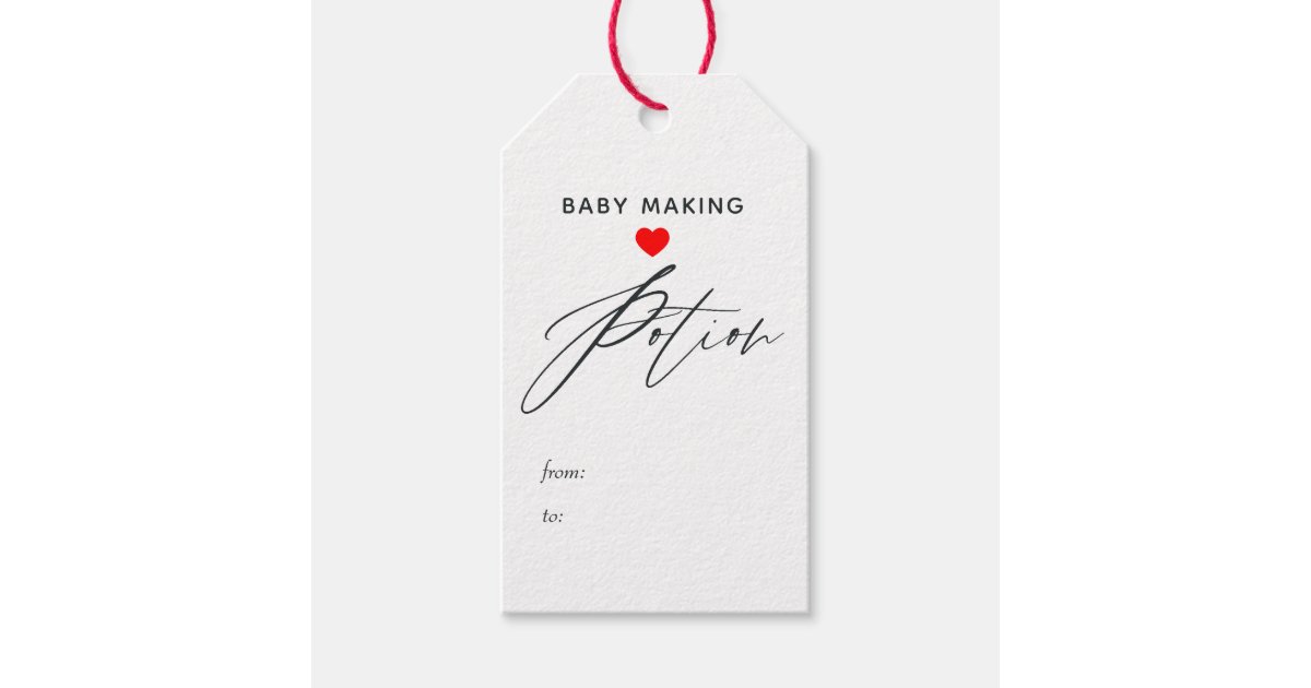 Baby Making Potion Baby Shower Thank You Gift Tags | Zazzle