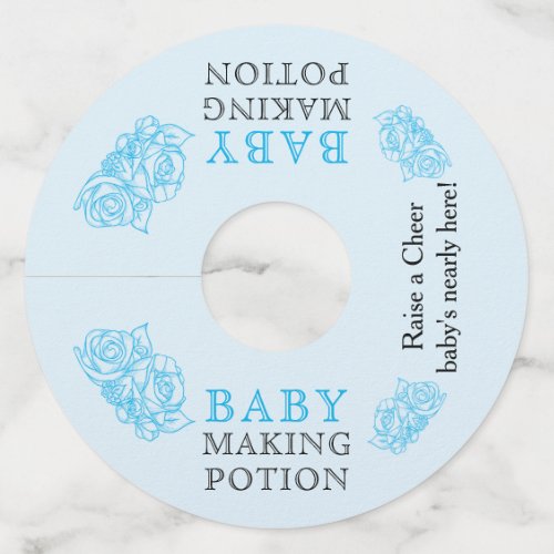 Baby Making Potion Blue Baby Shower Toast Wine Glass Tag