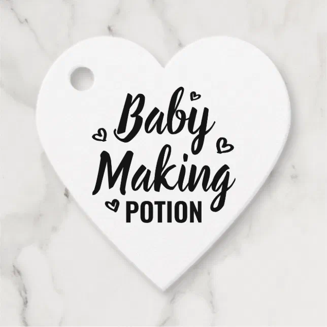 Baby Making Potion Funny Shower Thank You Hearts Favor Tags | Zazzle