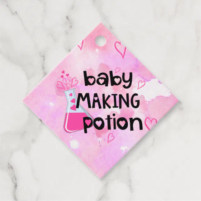 Baby Making Potion Pink Baby Shower Favor Tags | Zazzle