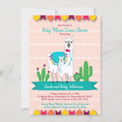 Baby Mama Llama Shower Invitation