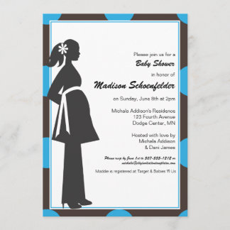 Baby Mama Shower Invitations (Blue)