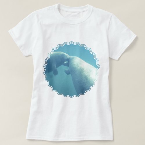 Baby Manatees  Ladies Fitted T_Shirt