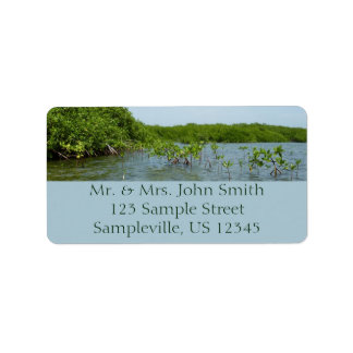Baby Mangrove Trees in the Caribbean Label