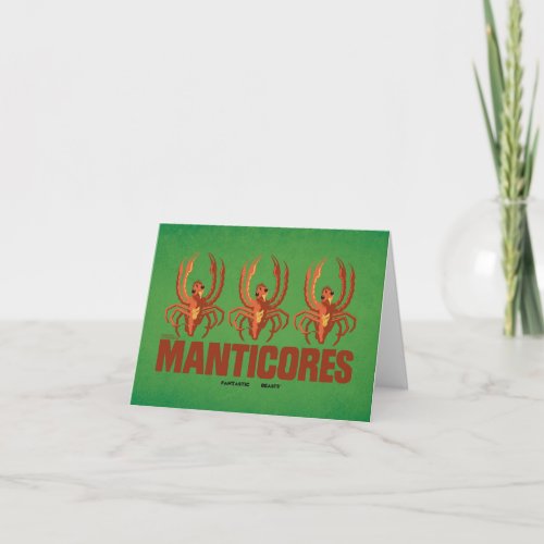 Baby Manticores Vintage Graphic Note Card