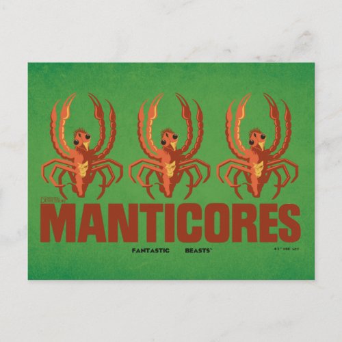 Baby Manticores Vintage Graphic Postcard