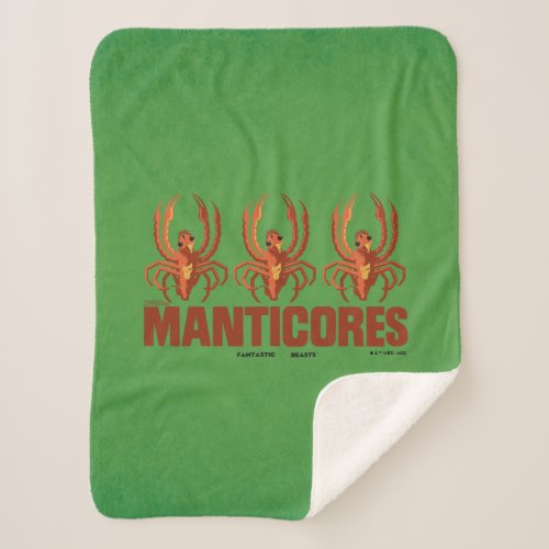 Baby Manticores Vintage Graphic Sherpa Blanket
