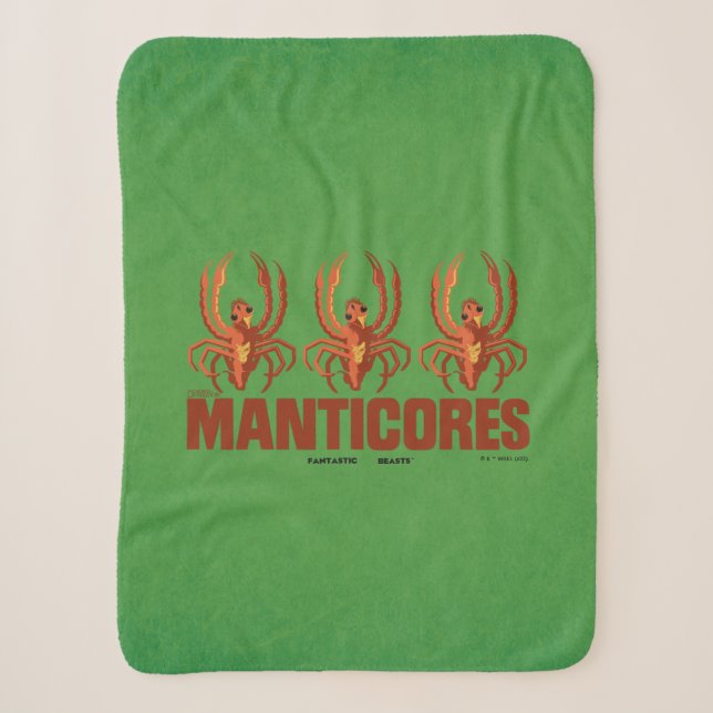 Baby Manticores Vintage Graphic Sherpa Blanket (Front)