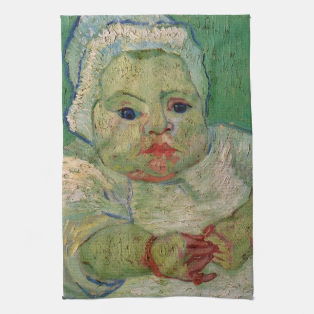 Baby Marcelle Roulin by Vincent van Gogh Kitchen Towel (Vertical)