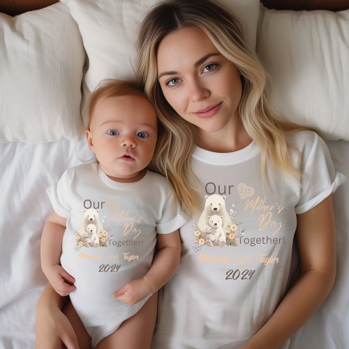 Baby Matching Bear Our First Mothers Day Together Baby Bodysuit