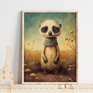 Baby Meerkat African Cute Meerkat Wall Print