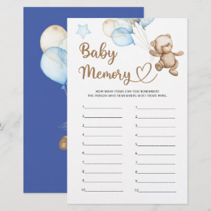 Baby Memory Teddy Bear Baby Shower