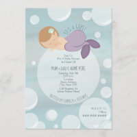 Baby Mermaid Baby Shower Invitation