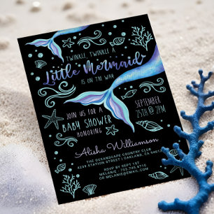Baby Mermaid Under the Sea Iridescent Baby Shower Invitation