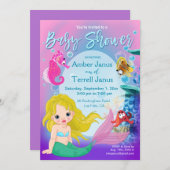Baby Mermaid Underwater Fantasy Baby Shower Invitation (Front/Back)
