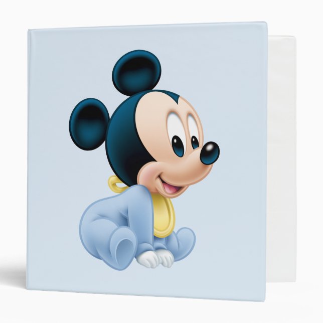 Baby Mickey | Blue Pajamas 3 Ring Binder (Front/Inside)