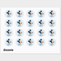 Vintage Mickey Classic Round Sticker, Zazzle