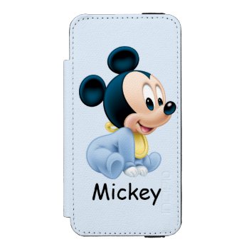 Baby Mickey | Blue Pajamas Wallet Case For Iphone Se/5/5s by MickeyAndFriends at Zazzle