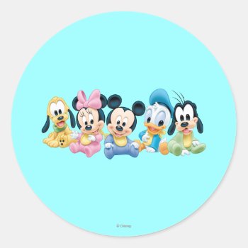 Baby Mickey & Friends Classic Round Sticker by MickeyAndFriends at Zazzle