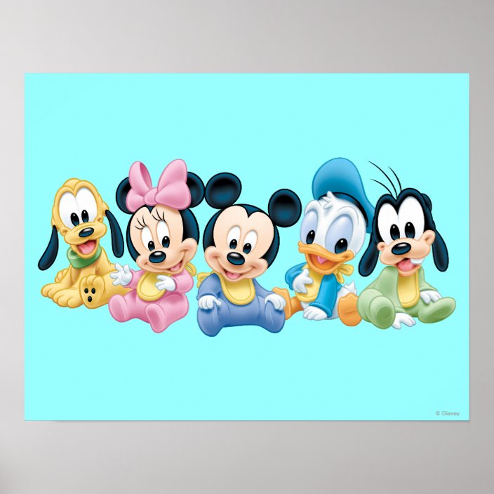 Baby Mickey \u0026 Friends Poster | Zazzle.com