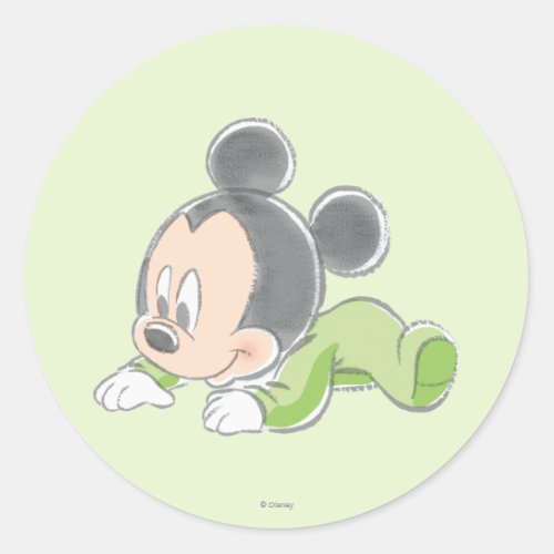 Baby Mickey | Green Pajamas Classic Round Sticker