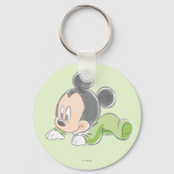 Baby Mickey | Green Pajamas Keychain by MickeyAndFriends at Zazzle
