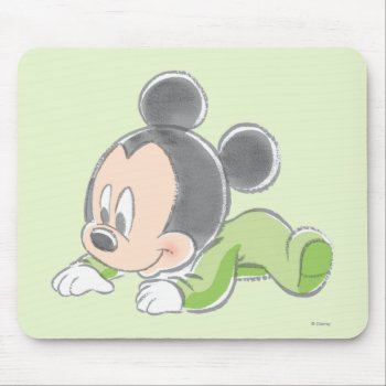 Baby Mickey | Green Pajamas Mouse Pad by MickeyAndFriends at Zazzle