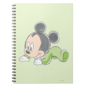 Baby Mickey | Green Pajamas Notebook by MickeyAndFriends at Zazzle