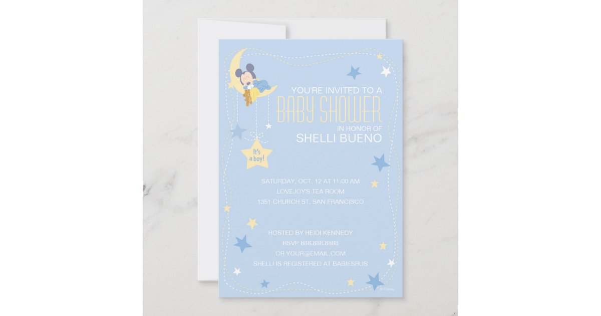 Baby Mickey Mouse Baby Shower Invitation Zazzle Com