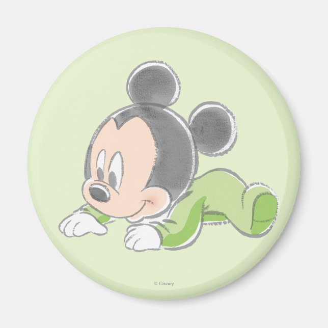 Baby Mickey Mouse in Green Pajamas Magnet (Front)
