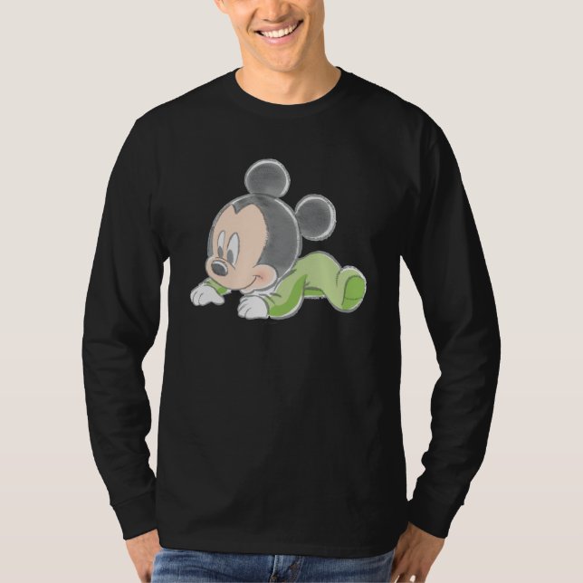Baby Mickey Mouse in Green Pajamas T-Shirt (Front)