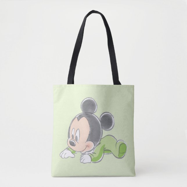 Baby Mickey Mouse in Green Pajamas Tote Bag (Front)