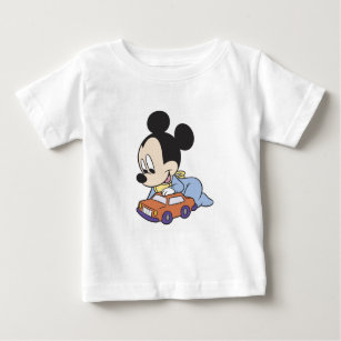 Baby Mickey Mouse playing with toy car Baby T-Shirt
