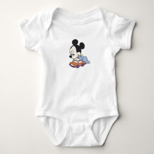 Baby Mickey Mouse playing with toy car Bodysuit