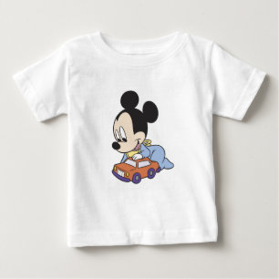 Baby Mickey Mouse playing with toy car T-Shirt