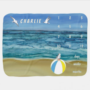 Baby Milestone Beach  Blanket
