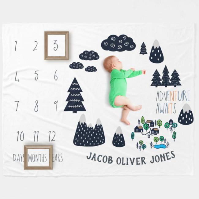 Baby Milestone Blanket | Adventure Awaits