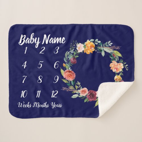 Baby Milestone Blanket Personalized Baby Girl Gift