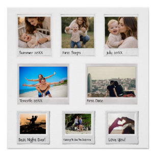 Baby Milestones, Couple & Vacation Photo Gift Poster